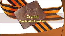  Presentation with awards day - PPT theme consisting of awards day stars - st george ribbon on white background and a tawny brown colored foreground