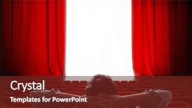  Presentation with awards - Theme with awards show - cinema screen red curtains opening background and a tawny brown colored foreground