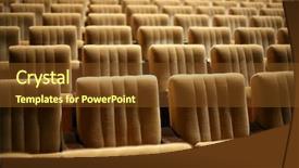  Presentation with awards show - Colorful PPT theme enhanced with awards show - empty chairs at cinema backdrop and a  colored foreground