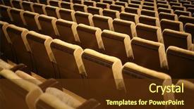  Presentation with awards show - PPT theme having awards show - empty chairs at cinema background and a  colored foreground