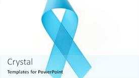  Presentation with blue ribbon - Slide set featuring awareness-blue-ribbon-over-isolated background and a arctic colored foreground