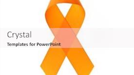  Presentation with awareness - Slides enhanced with awareness-orange-ribbon-over-isolated background and a sky blue colored foreground