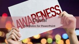 Presentation with awareness - PPT layouts enhanced with awareness placard with bokeh background background and a coral colored foreground