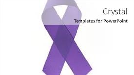  Presentation with awareness - Audience pleasing PPT layouts consisting of awareness-purple-ribbon-over-isolated backdrop and a white colored foreground