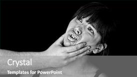  Presentation with violence - Slides consisting of awareness violence - emotional portrait of abused woman background and a gray colored foreground