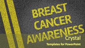  Presentation with breast cancer awareness month - Presentation theme with awareness written on the road background and a  colored foreground