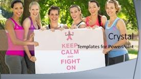  Presentation with breast cancer awareness - Audience pleasing PPT theme consisting of awarness training - breast cancer awareness message backdrop and a coral colored foreground