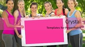  Presentation with breast cancer awareness - Presentation enhanced with awarness training - pink breast cancer awareness women background and a coral colored foreground