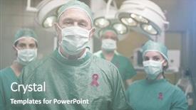  Presentation with team training - PPT theme consisting of awarness training - smiling surgeon posing background and a gray colored foreground