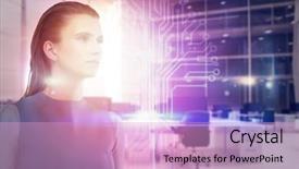  Presentation with interior - Cool new slide set with away against interior of empty backdrop and a lemonade colored foreground