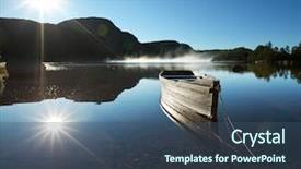  Presentation with boat - Slides enhanced with away fishing - boat on lake in norway background and a ocean colored foreground