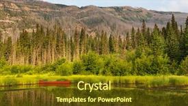  Presentation with fishing boat - Cool new presentation theme with away fishing - boat on lake backdrop and a  colored foreground