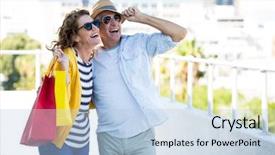  Presentation with joyful - Colorful PPT theme enhanced with away on walkway in city backdrop and a light blue colored foreground