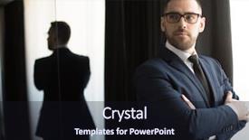  Presentation with music man in suit - Slides featuring away standing indoors against mirror background and a wine colored foreground