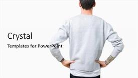  Presentation with creation of man - PPT theme consisting of away with arms on body background and a white colored foreground