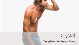  Presentation with far away - Slides enhanced with away with hand over head background and a light gray colored foreground