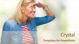  Presentation with woman praying over bible - Beautiful PPT theme featuring away with hand over head backdrop and a cream colored foreground