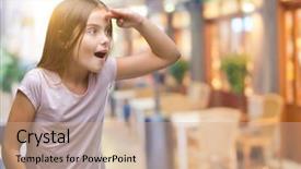  Presentation with far away - Colorful PPT theme enhanced with away with hand over head backdrop and a coral colored foreground