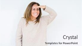  Presentation with far away - PPT layouts enhanced with away with hand over head background and a sky blue colored foreground