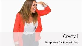  Presentation with far away - PPT layouts featuring away with hand over head background and a white colored foreground