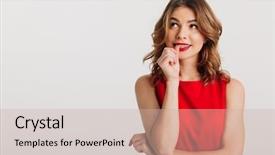  Presentation with copy space - Amazing presentation theme having awayday - portrait of a lovely young backdrop and a soft green colored foreground