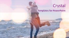  Presentation with fun - Colorful slide set enhanced with awayday - young couple having fun walking backdrop and a lemonade colored foreground