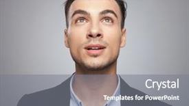  Presentation with light - PPT layouts consisting of awe - portrait of curious shocked businessman background and a gray colored foreground