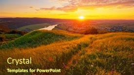  Presentation with awesome - PPT theme with awesome-colorfull-cloudscape-over background and a tawny brown colored foreground