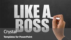  Presentation with awesome - PPT theme having awesome job - boss background and a dark gray colored foreground
