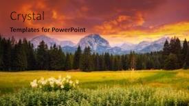  Presentation with awesome - PPT layouts consisting of awesome-mountain-valley background and a red colored foreground
