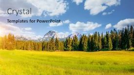  Presentation with awesome - Colorful presentation design enhanced with awesome-mountain-valley backdrop and a light blue colored foreground