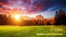  Presentation with awesome - Cool new slide deck with awesome-mountain-valley backdrop and a tawny brown colored foreground