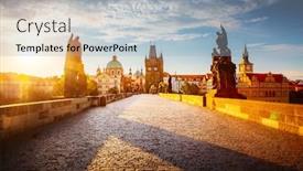 Presentation with awesome - PPT layouts enhanced with awesome-photo-of-charles-bridge background and a light blue colored foreground