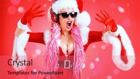 Presentation with awesome - PPT layouts with awesome sexy christmas girl in headphones red background christmas party dj girl background and a coral colored foreground