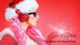  Presentation with awesome - Amazing presentation theme having awesome sexy christmas girl in headphones red background christmas party dj girl backdrop and a coral colored foreground