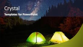  Presentation with campsite - Presentation theme enhanced with awesome-starry-sky-above background and a ocean colored foreground