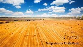  Presentation with hay field - PPT theme featuring awesome-top-view background and a gold colored foreground
