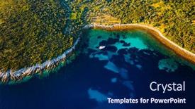  Presentation with lagoon - Cool new PPT theme with awesome-view-of-the-blue backdrop and a navy blue colored foreground