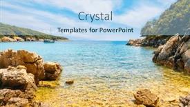  Presentation with awesome - Theme consisting of awesome-view-of-the-tropical background and a light blue colored foreground