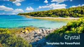  Presentation with earth day - Presentation design featuring awesome-wild-beach-with-azure background and a ocean colored foreground