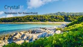  Presentation with awesome - Presentation design consisting of awesome-wild-beach-with-azure background and a light blue colored foreground