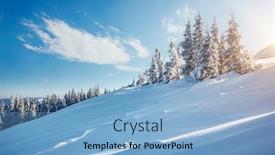  Presentation with earth day - Cool new PPT theme with awesome-winter-landscape-with-snowy backdrop and a light blue colored foreground