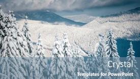  Presentation with awesome - PPT layouts having awesome-winter-landscape-with-snowy background and a seafoam green colored foreground