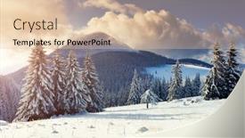  Presentation with awesome - Cool new presentation theme with awesome-winter-landscape-with-spruces backdrop and a lemonade colored foreground