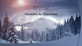  Presentation with winter scene - Slide set enhanced with awesome-winter-landscape-with-spruces background and a ocean colored foreground