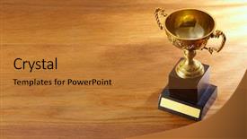  Presentation with trophy - Theme featuring awrds - high angle view of trophy background and a gold colored foreground