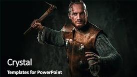  Presentation with weapon - Audience pleasing theme consisting of axe - furious viking with cold weapon backdrop and a black colored foreground
