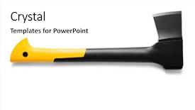  Presentation with flat - Amazing PPT theme having axe icon flat isolated backdrop and a white colored foreground