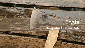  Presentation with rain forecasting - Beautiful PPT layouts featuring axe on wooden surface left backdrop and a coral colored foreground