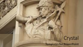  Presentation with prague - Presentation design consisting of axe trumpeting a bugle background and a coral colored foreground